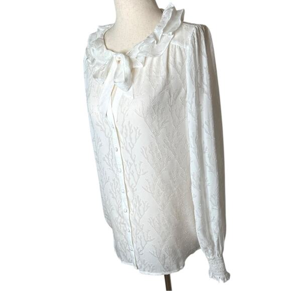 NWOT Paige Dianna Ruffle Silk White Blouse – Sz Small - Picture 9 of 15